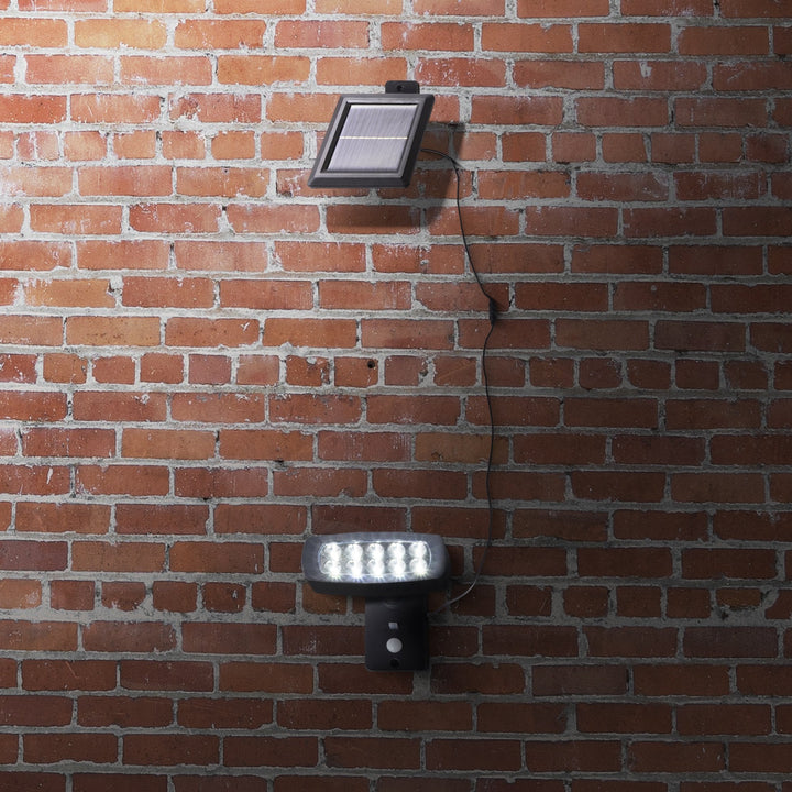 Searchlight 67423BK-PIR Solar Outdoor LED Wall Light ABS Clear Polycarbonate PIR