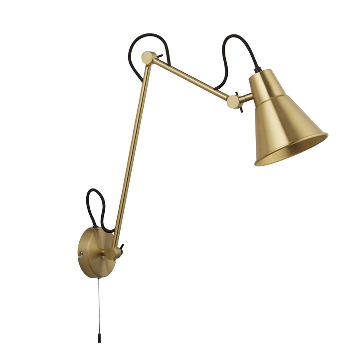 Searchlight 7403PB Swing Arm Wall Light Brass Metal