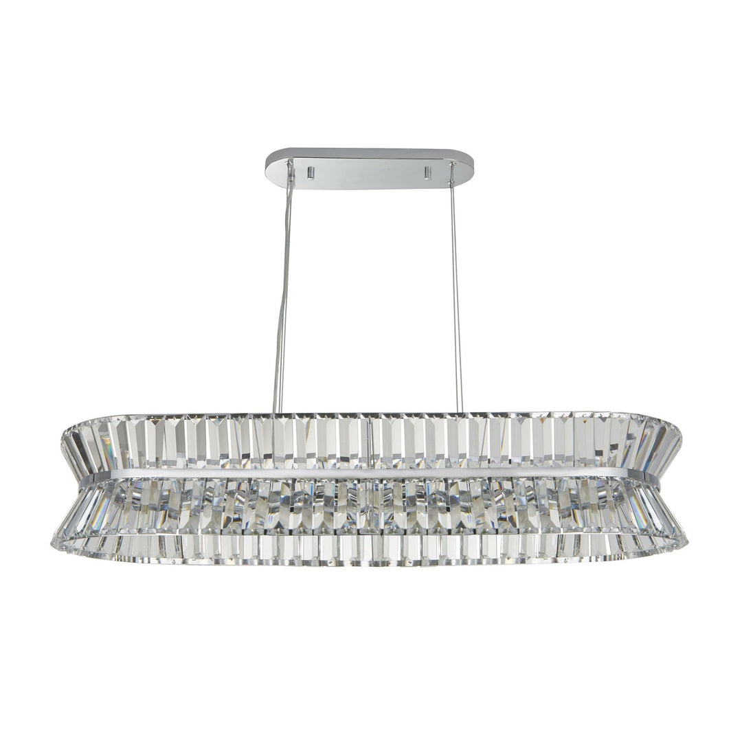 Searchlight 59410-10CC Uptown 10 Light Oval Pendant Chrome Metal Clear Crystal
