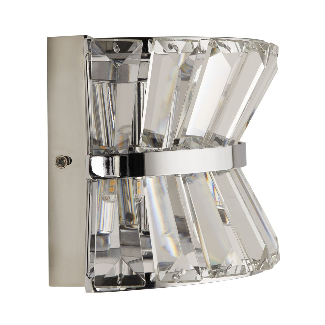 Searchlight 59410-2CC Uptown 2 Light Wall Light Chrome Metal Clear Crystal