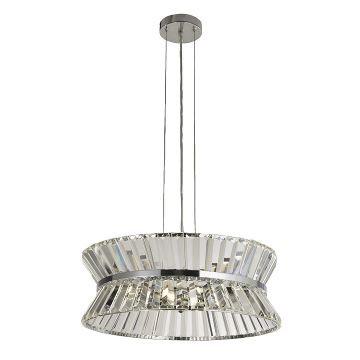 Searchlight 59410-7CC Uptown 7 Light Pendant/SemiFlush Chrome Metal Clear Crystal