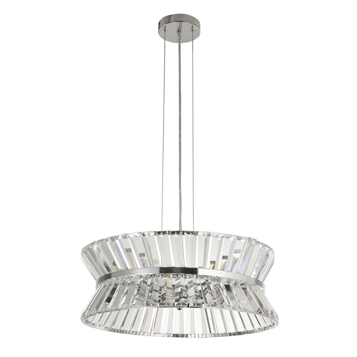 Searchlight 59410-7CC Uptown 7 Light Pendant/SemiFlush Chrome Metal Clear Crystal