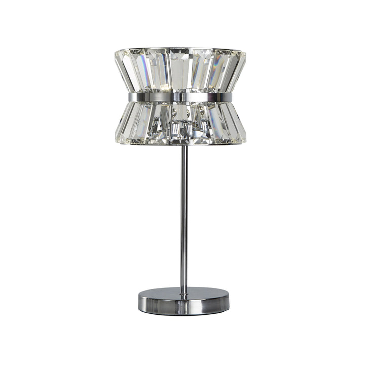 Searchlight 59411-2CC Uptown 2 Light Table Lamp Chrome Metal Clear Crystal