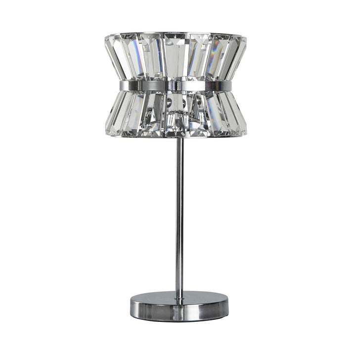 Searchlight 59411-2CC Uptown 2 Light Table Lamp Chrome Metal Clear Crystal