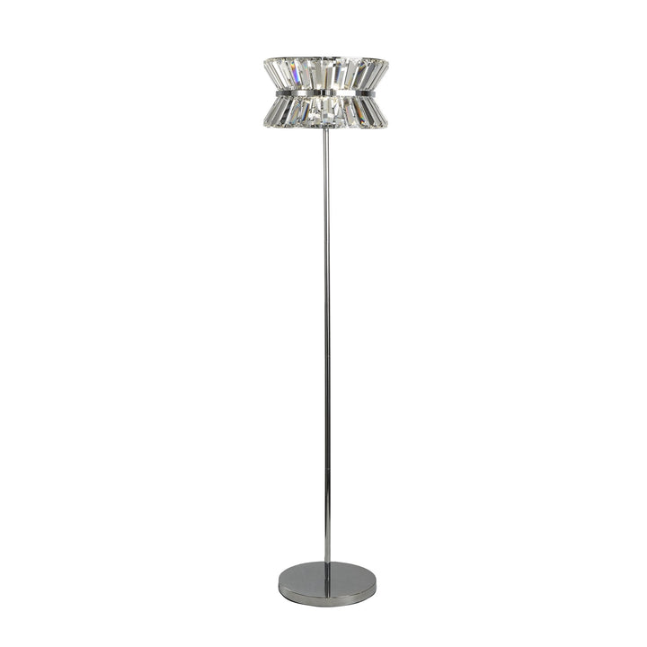 Searchlight 59411-3CC Uptown 3 Light Floor Lamp Chrome Metal Clear Crystal