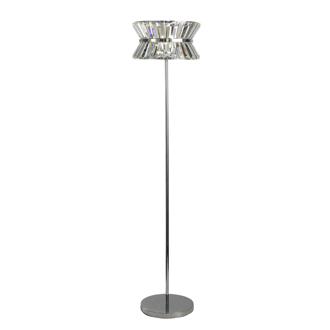 Searchlight 59411-3CC Uptown 3 Light Floor Lamp Chrome Metal Clear Crystal