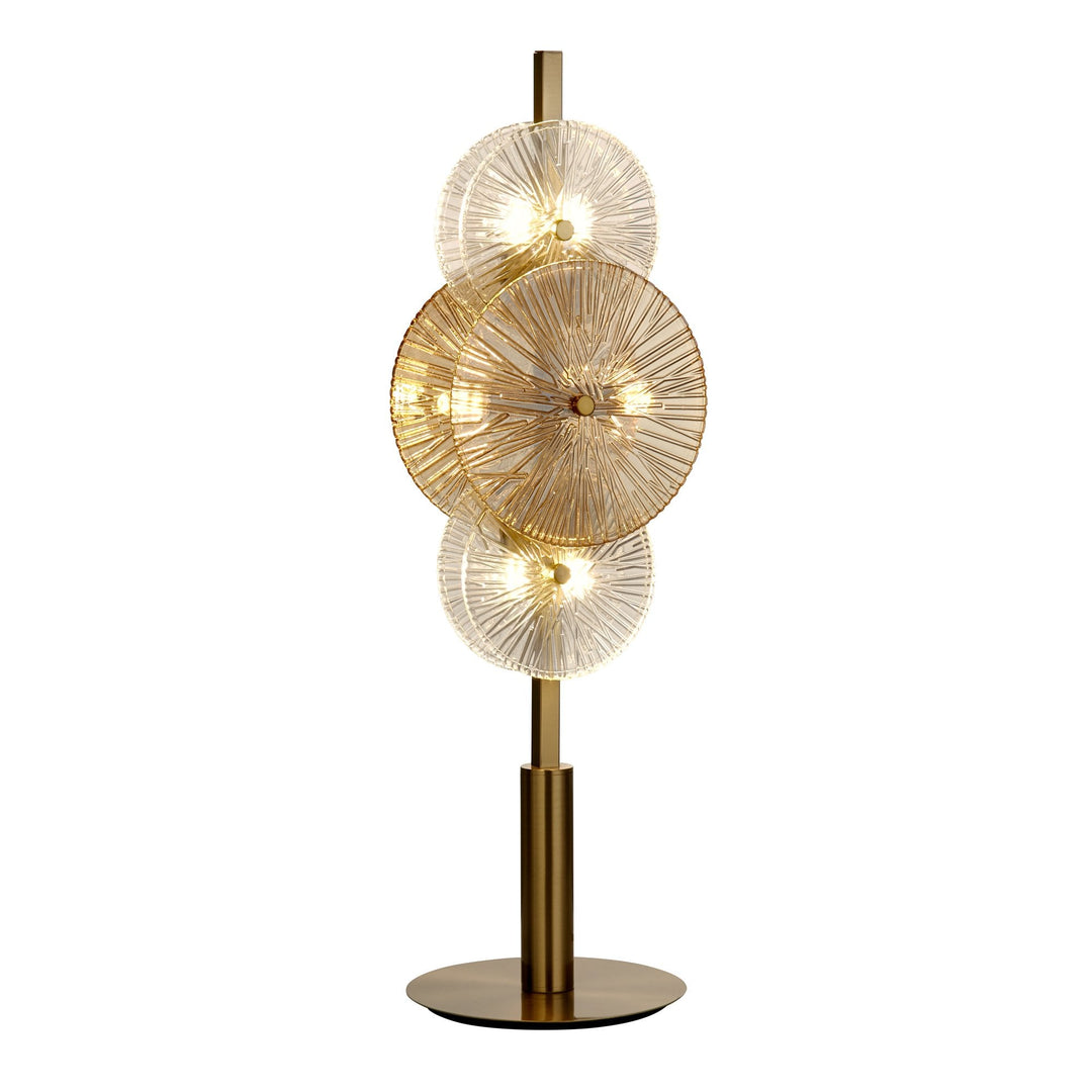 Searchlight 88211-6BZ Wagon Wheel 6 Light Table Lamp Bronze Metal Clear Amber Glass