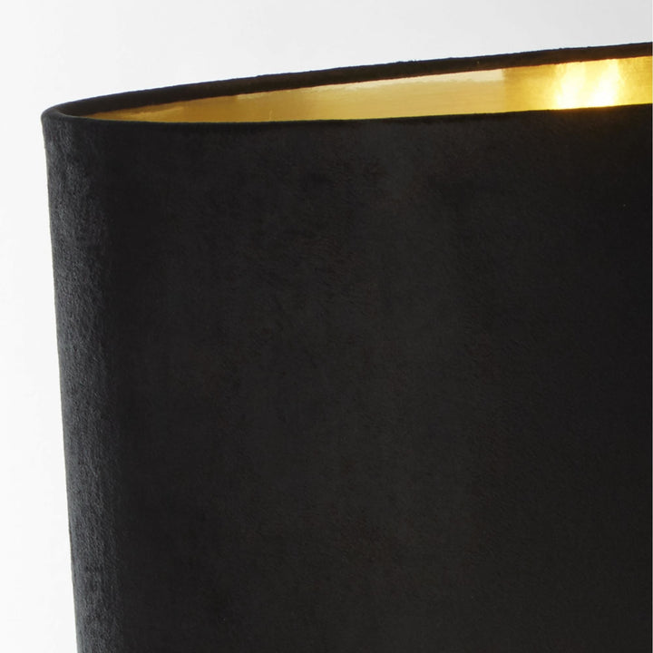 Searchlight 81214BK Whitby Table Lamp Antique Brass Metal Black Velvet Shade