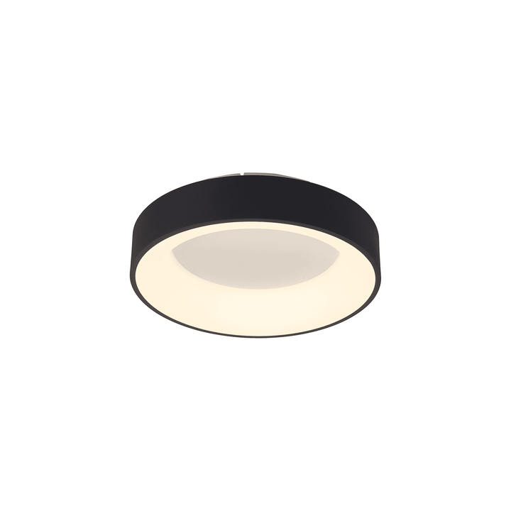 Mantra M8582 Niseko II Ring LED Flush Ceiling Light 38cm Remote Control Black