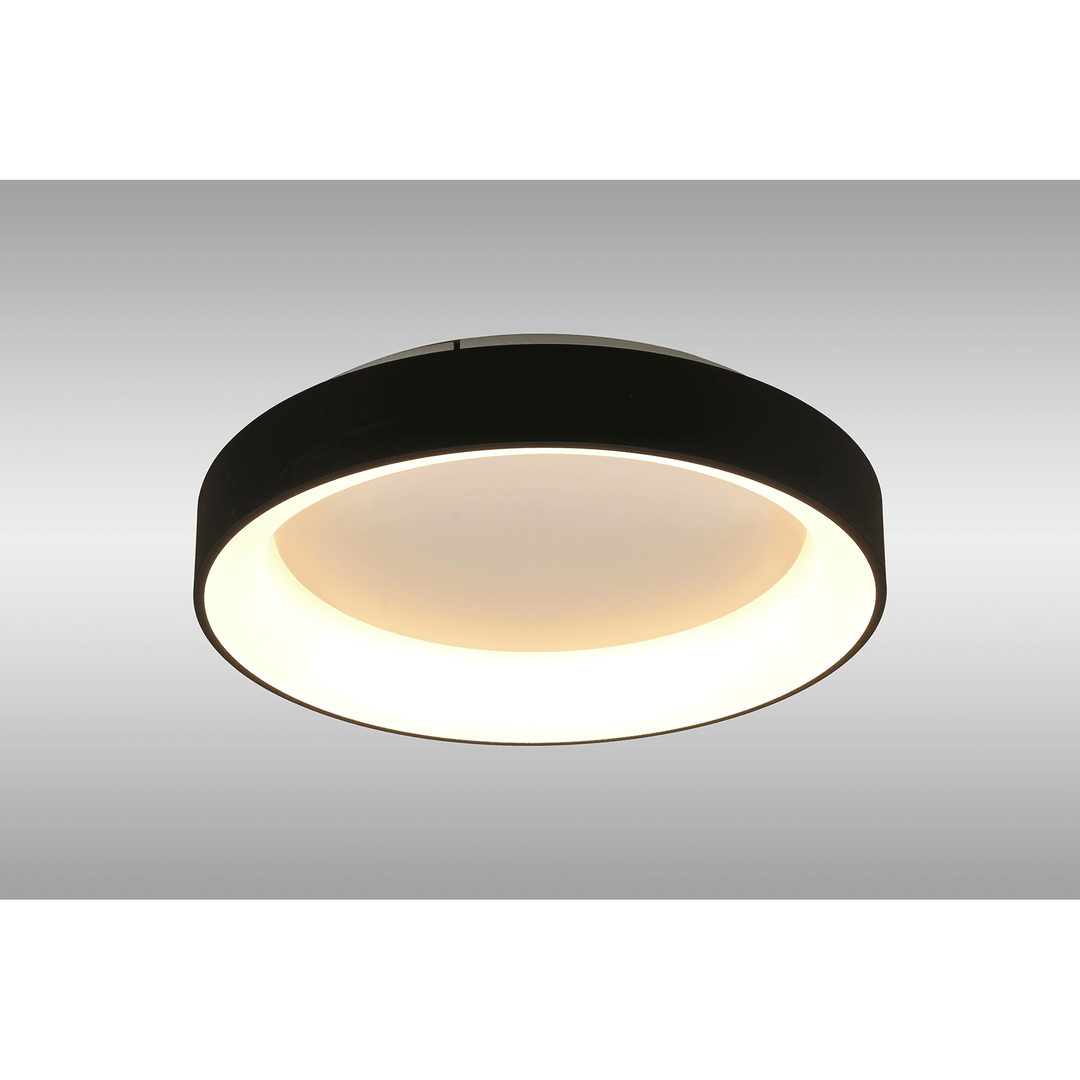 Mantra M8581 Niseko II Ring LED Flush Ceiling Light 50cm Remote Control Black