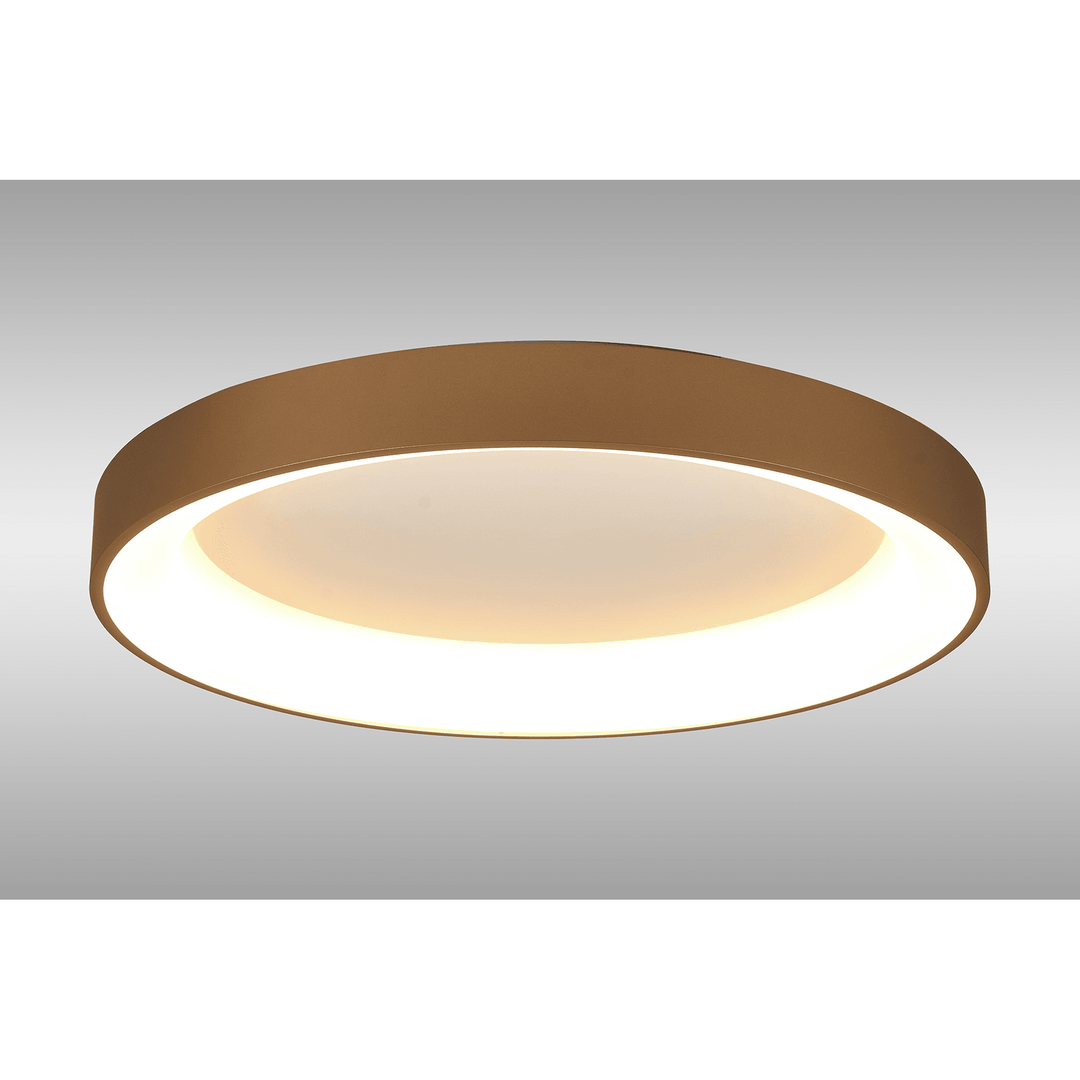 Mantra M8583 Niseko II Ring LED Flush Ceiling Light 65cm Remote Control Gold