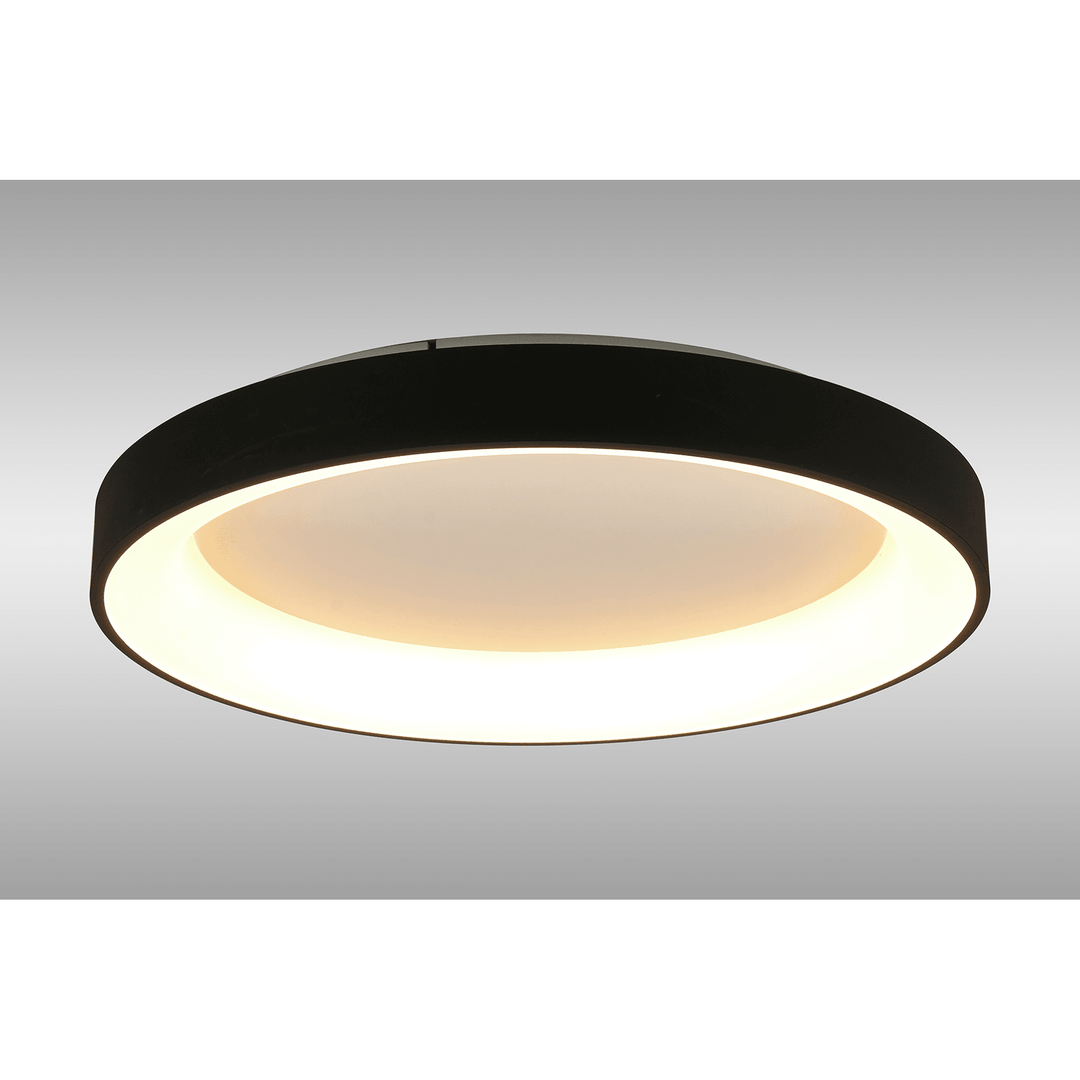 Mantra M8580 Niseko II Ring LED Flush Ceiling Light 65cm Remote Control Black