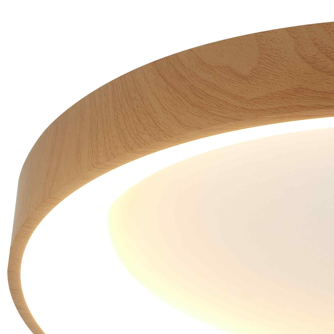 Mantra M8588 Niseko II Ring LED Flush Ceiling Light 38cm Remote Control Wood