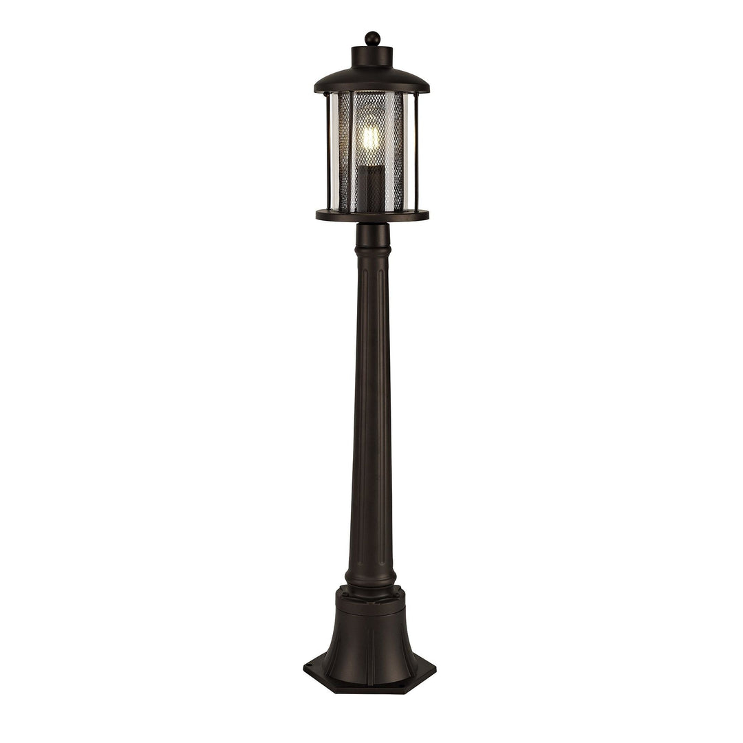 Nelson Lighting NL74329 Argon Outdoor Single Headed Post Lamp Antique Bronze/Clear Glass