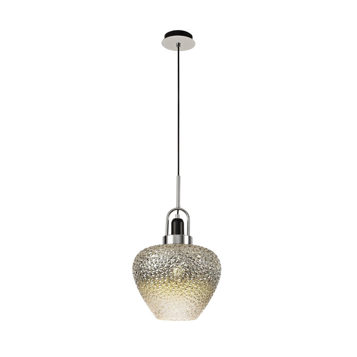 Nelson Lighting NL74429 Asteroid Pendant Black Smoke & Clear/Polished Chrome