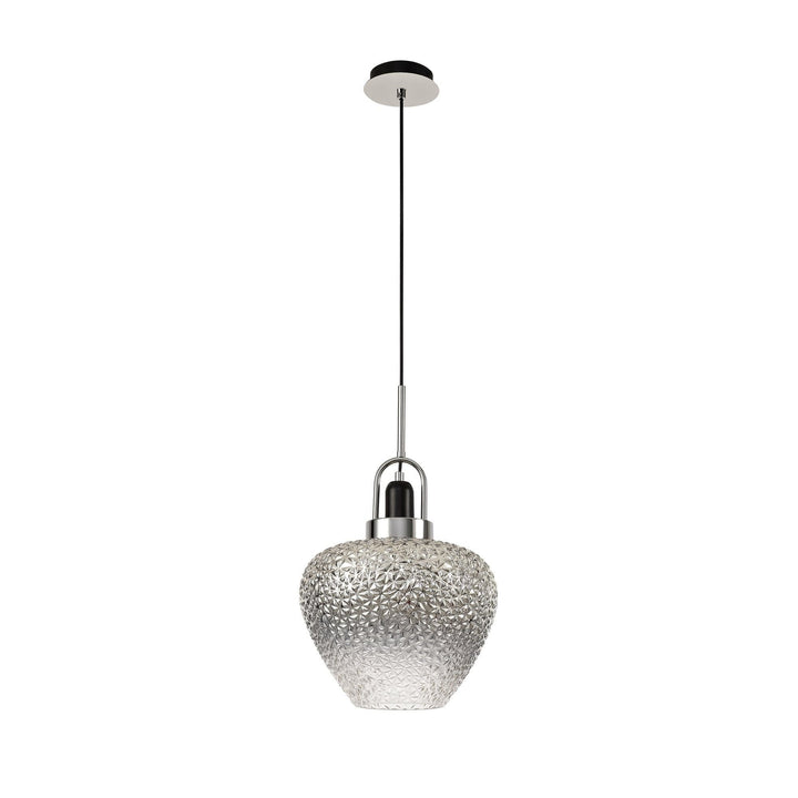 Nelson Lighting NL74429 Asteroid Pendant Black Smoke & Clear/Polished Chrome