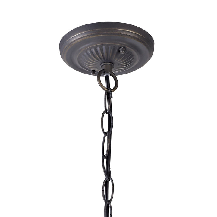 Nelson Lighting NLK00159 Azure 2 Light Down Lighter Pendant With 30cm Tiffany Shade White/Grey/Black/Brass