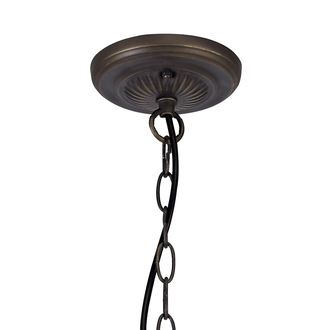 Nelson Lighting NLK00199 Azure 2 Light Up Lighter Pendant With 30cm Tiffany Shade White/Grey/Black/Brass