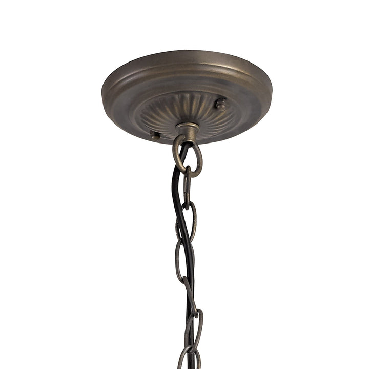 Nelson Lighting NLK00269 Azure 3 Light Down Lighter Pendant With 40cm Tiffany Shade White/Grey/Black/Brass