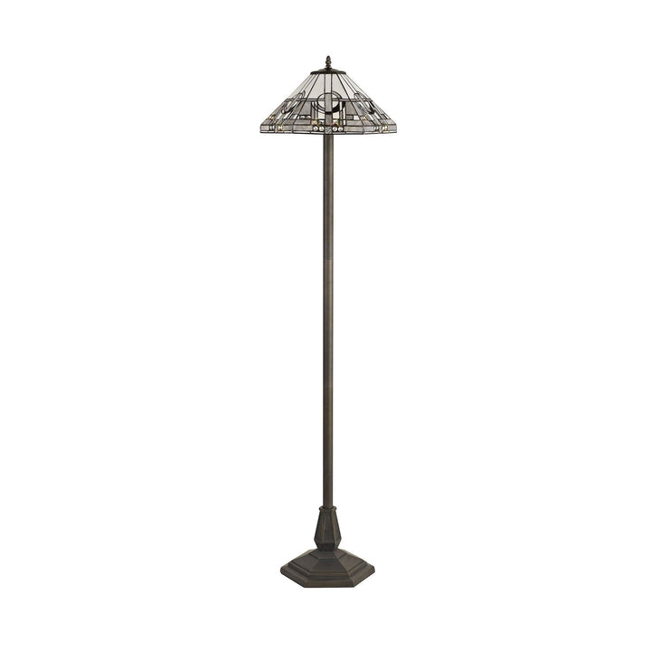 Nelson Lighting NLK00289 Azure 3 Light Up Lighter Pendant With 40cm Tiffany Shade White/Grey/Black/Brass