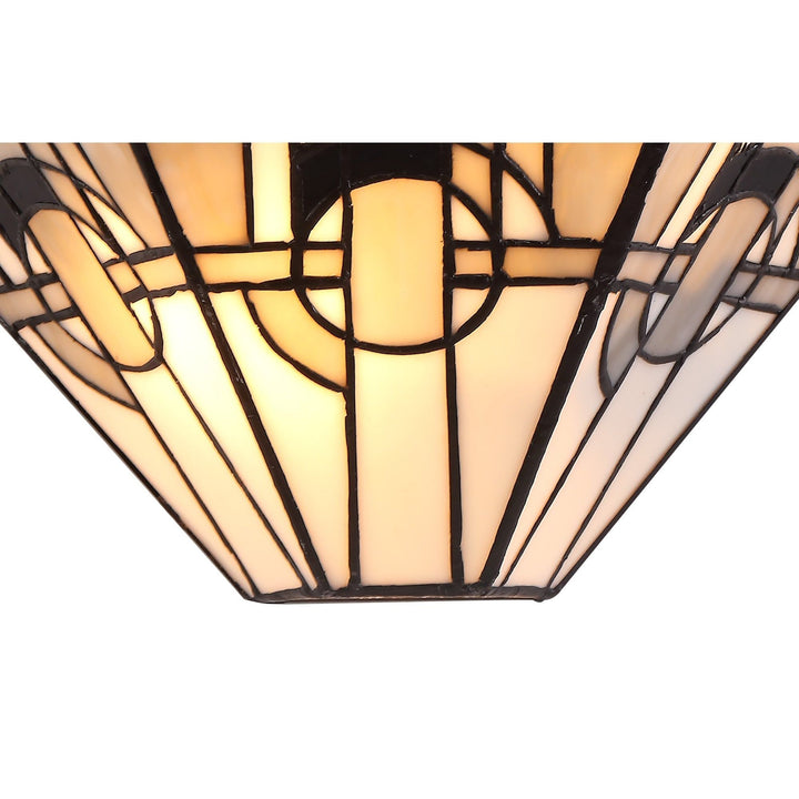 Nelson Lighting NL72679 Azure Tiffany 2 Light Wall Lamp White/Grey/Black/Clear Crystal