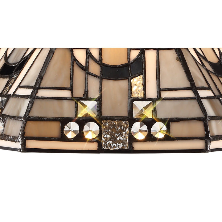 Nelson Lighting NL72659 Azure Tiffany 30cm Non-electric Shade For Pendant/Ceiling/Table Lamp White/Grey/Black