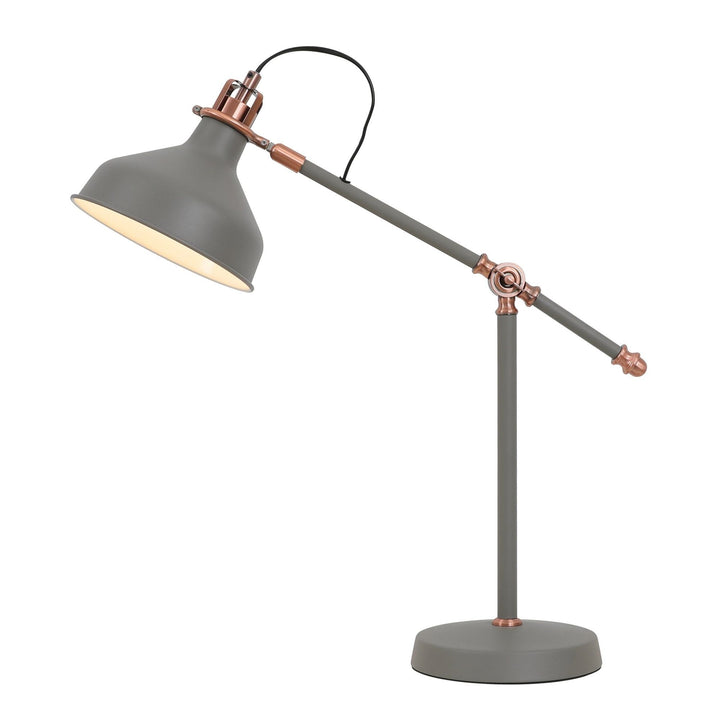 Nelson Lighting NL70059 Barnie Adjustable Table Lamp Sand Grey/Copper/White