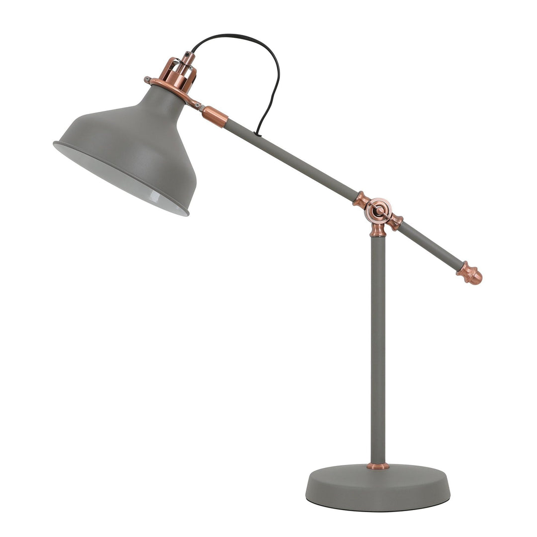 Nelson Lighting NL70059 Barnie Adjustable Table Lamp Sand Grey/Copper/White