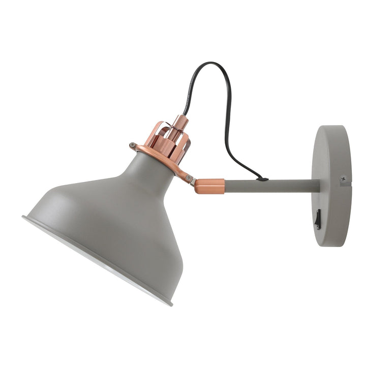 Nelson Lighting NL70119 Barnie Adjustable Wall Lamp Switched Sand Grey/Copper/White
