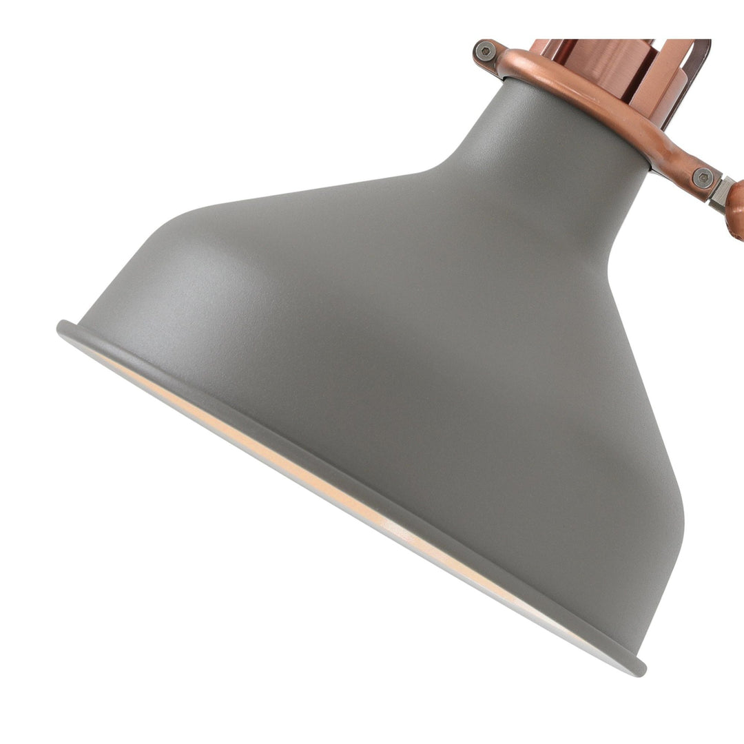Nelson Lighting NL70119 Barnie Adjustable Wall Lamp Switched Sand Grey/Copper/White