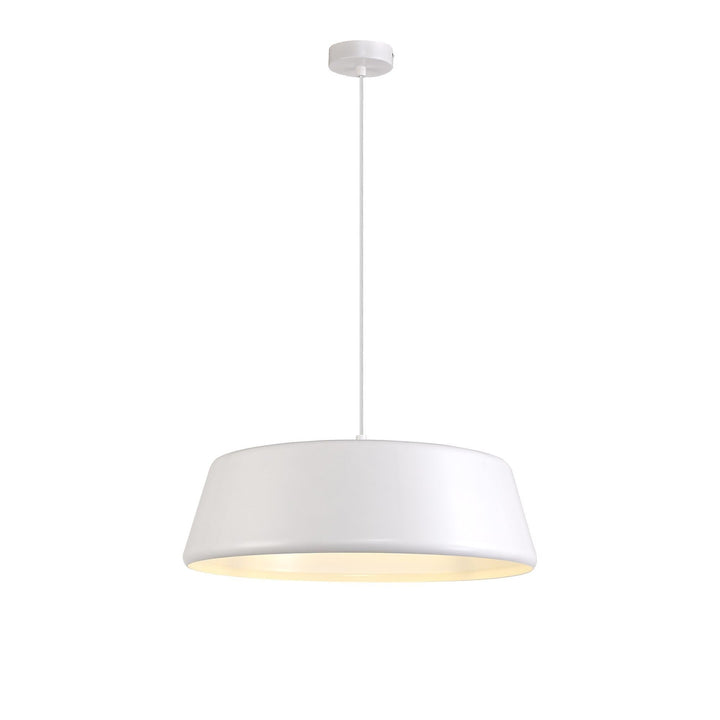 Nelson Lighting NL75989 Kedra Single Large Pendant 1 Light Adjustable Gloss White/Gloss White