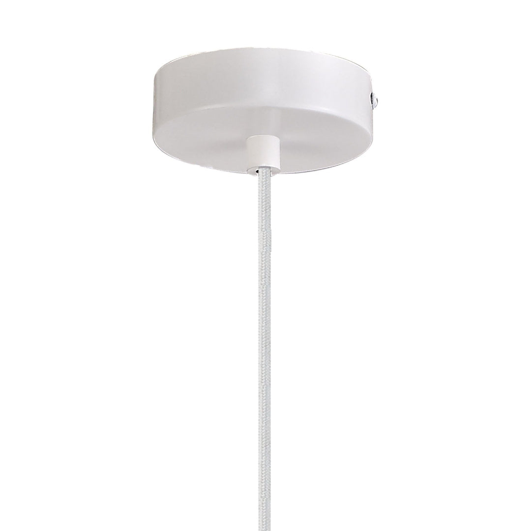 Nelson Lighting NL75989 Kedra Single Large Pendant 1 Light Adjustable Gloss White/Gloss White