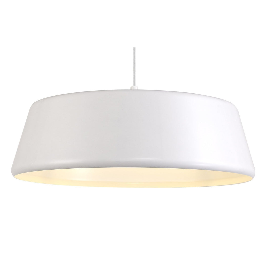 Nelson Lighting NL75989 Kedra Single Large Pendant 1 Light Adjustable Gloss White/Gloss White