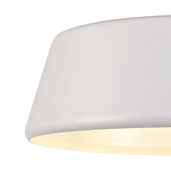 Nelson Lighting NL75989 Kedra Single Large Pendant 1 Light Adjustable Gloss White/Gloss White