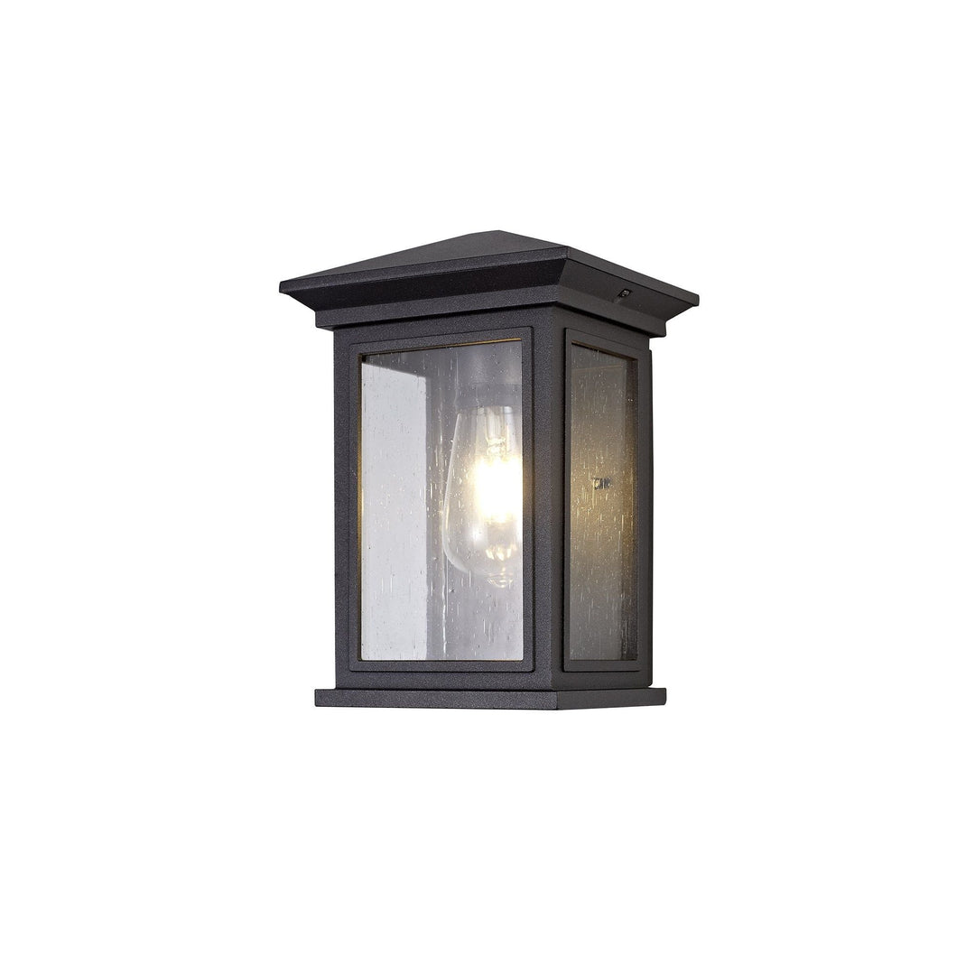 Nelson Lighting NL75629 Kemel Outdoor Flush Wall Lamp 1 Light Anthracite/Clear Seeded Glass