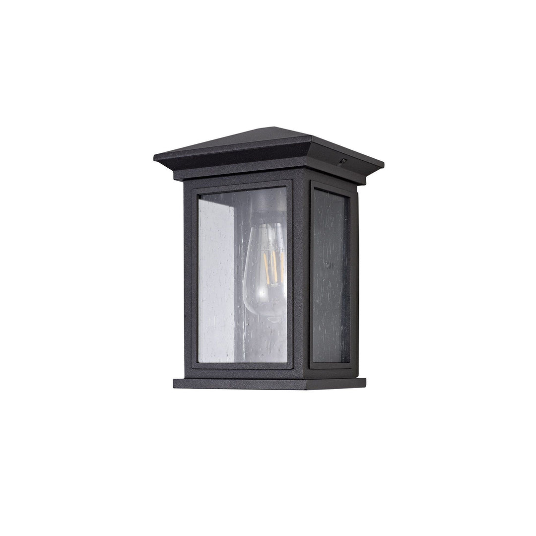 Nelson Lighting NL75629 Kemel Outdoor Flush Wall Lamp 1 Light Anthracite/Clear Seeded Glass