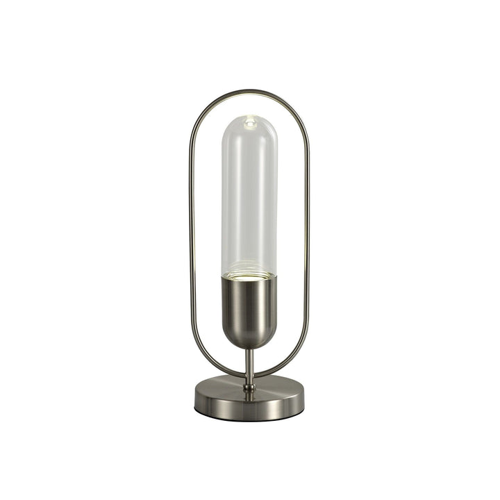 Nelson Lighting NL70669 Nina Table Lamp LED Satin Nickel/Clear