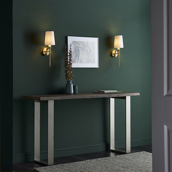 Endon 92955 1 Light Wall Light Satin Brass Plate & Vintage White Fabric Shade