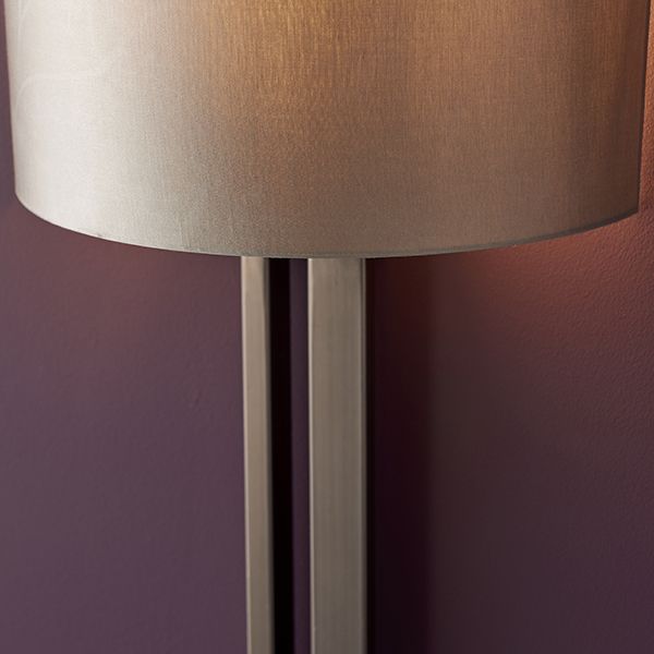 Nelson Lighting NL945449 1 Light Wall Light Brushed Bronze Plate & Mink Satin Fabric Shade