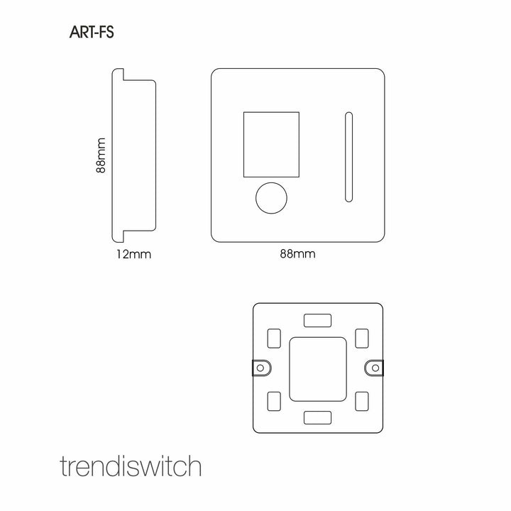 Trendiswitch ART-FSBK Trendi Artistic Modern Switch Fused Spur 13A Flex Outlet Gloss Black