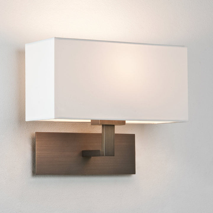 Astro 1080044 Park Lane Bronze Wall Light White Shade