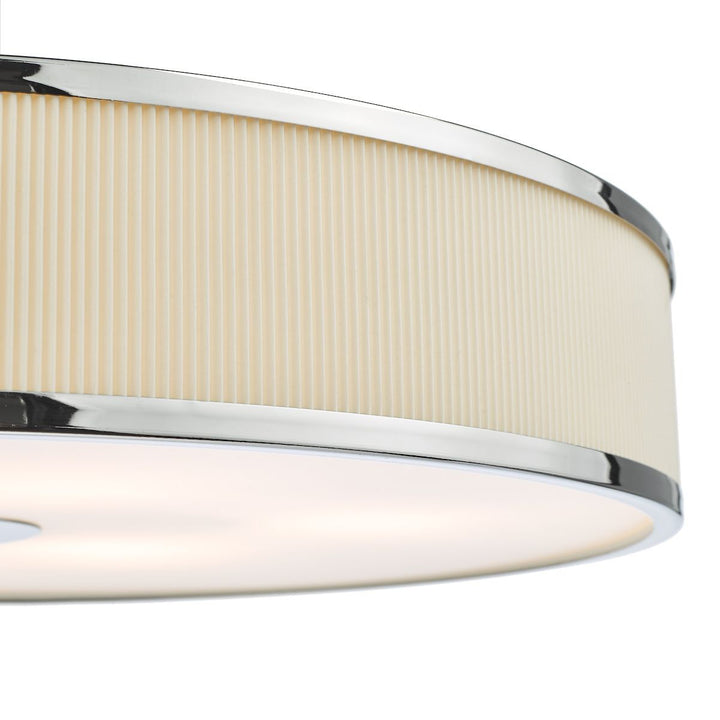 Dar Lighting ALV1733 | Alvaro 6-Light Pendant | Polished Chrome & Ivory