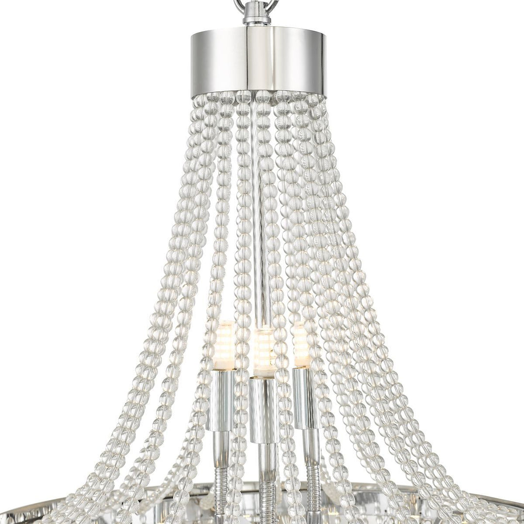 Dar ALY1350 Alyssa 9 Light Pendant Polished Chrome Glass
