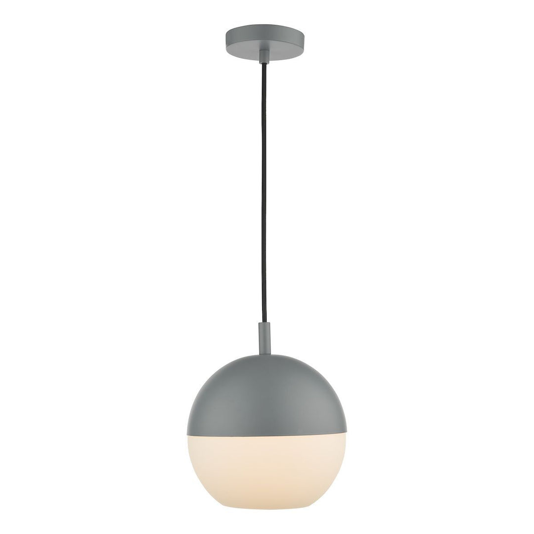 Dar AND0139 Andre 1 Light Single Pendant Grey Opal Glass