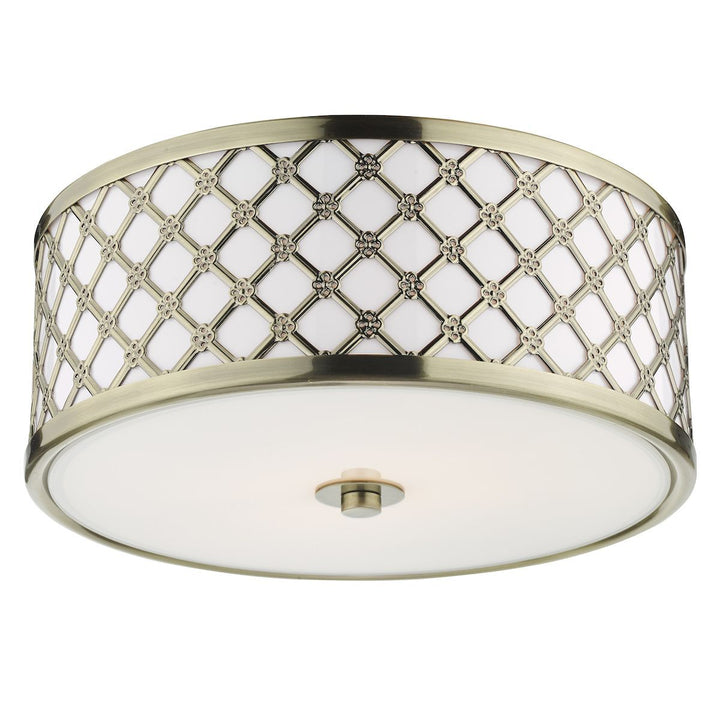 Dar Lighting CIV5275 | Civic | Small 2 Light Flush Ceiling Light | Frosted Glass