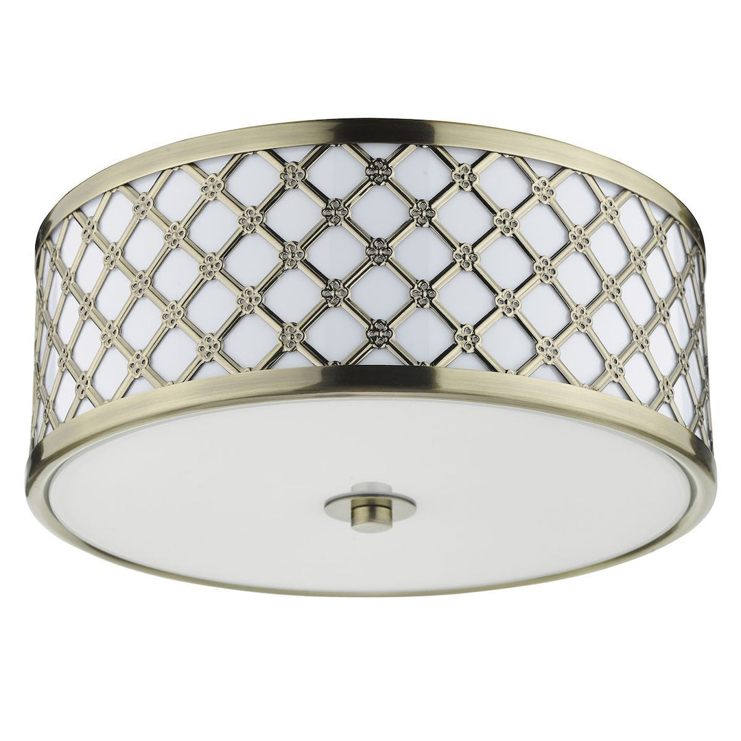 Dar Lighting CIV5275 | Civic | Small 2 Light Flush Ceiling Light | Frosted Glass