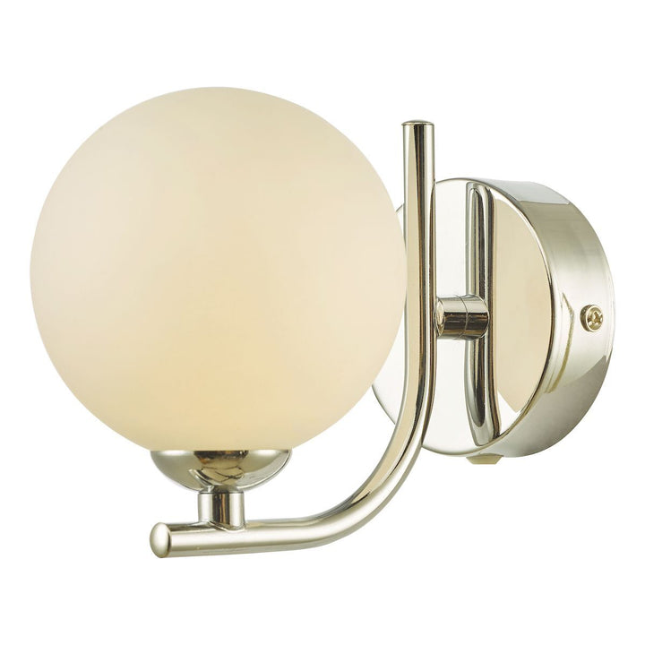 Dar CRA0750-02 Cradle 1 Light Wall Light Polished Chrome Opal Glass