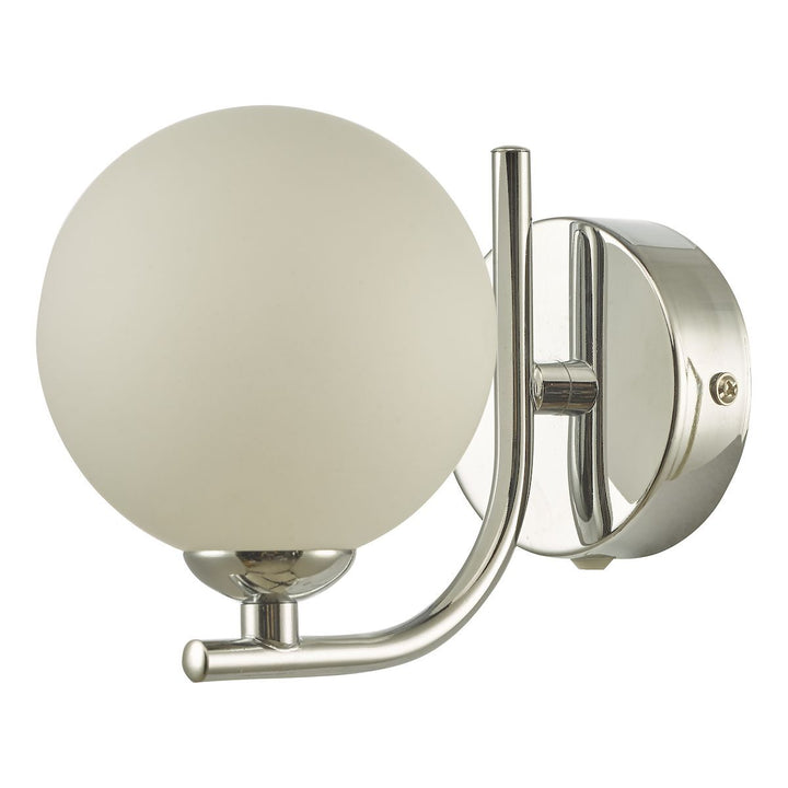 Dar CRA0750-02 Cradle 1 Light Wall Light Polished Chrome Opal Glass