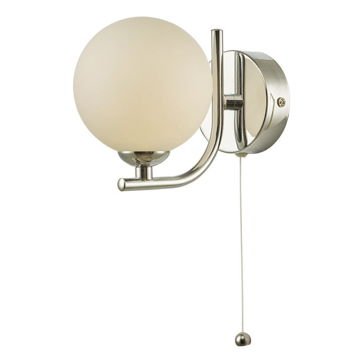 Dar CRA0750-02 Cradle 1 Light Wall Light Polished Chrome Opal Glass