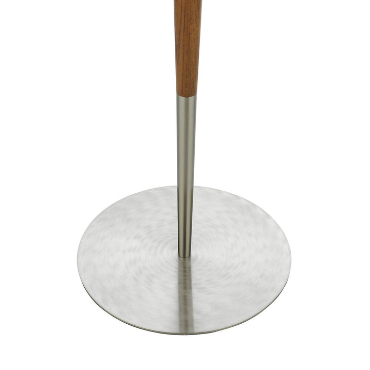 Dar DET4946 Detroit Floor Lamp Satin Nickel Walnut Detail Base Only